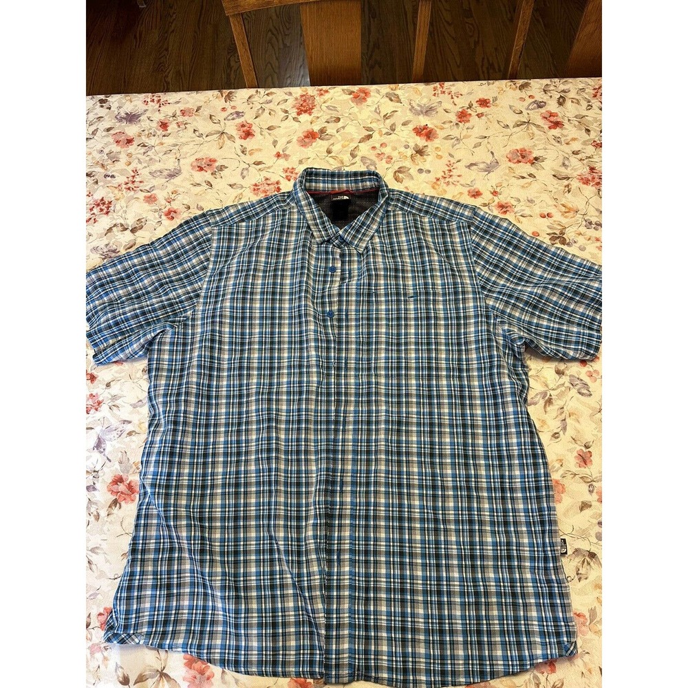 Then North Face Shirt Mens Extra Large XL blue Short Sleeve Hike Hiking Climbing